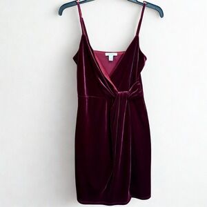 Boston Proper Velvet Dress‎ Size 2 Burgundy Sexy Bodycon Cocktail Holiday Party